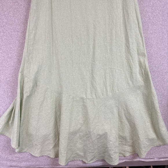Cynthia rowley maxi dress womens small linen green sleeveless - Picture 4 of 9